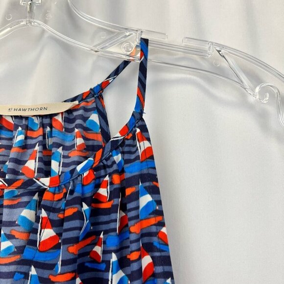 41 Hawthorn Womens Sundress Multicolor Stripe Sailboat Print Mini Halter Neck S - Picture 7 of 11